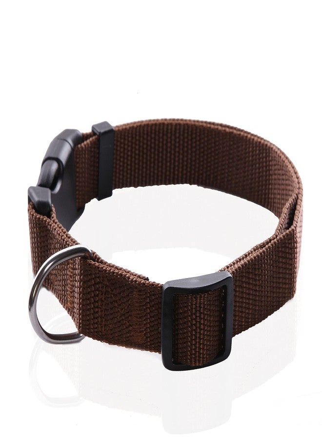 Taida Adjustable Nylon Dog Collar, pet Collar 1 Inch 3/4 Inch 5/8 Inch Wide, for Large Medium Small Dogs (M(3/4" x 14-21"), Brown) - Image 2